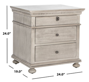 Allisyn 3 Drawer Wood Nightstand Light Grey