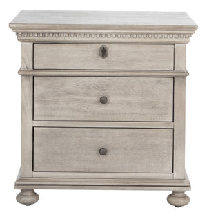 Allisyn 3 Drawer Wood Nightstand Light Grey