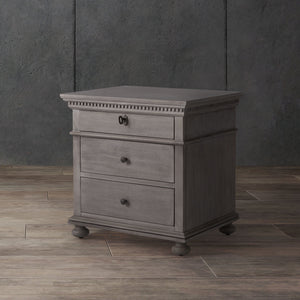 Allisyn 3 Drawer Wood Nightstand Light Grey