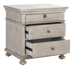 Allisyn 3 Drawer Wood Nightstand Light Grey