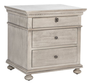 Allisyn 3 Drawer Wood Nightstand Light Grey