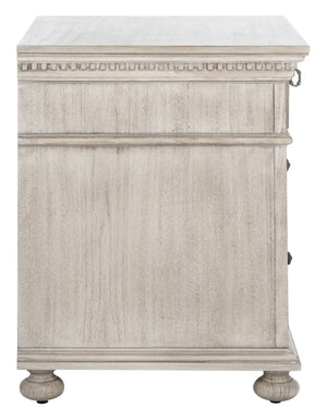 Allisyn 3 Drawer Wood Nightstand Light Grey