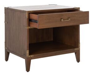 Nisha 1 Drawer Wood Nightstand Brown