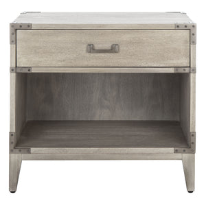 Nisha 1 Drawer Wood Nightstand Light Grey