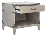 Nisha 1 Drawer Wood Nightstand Light Grey