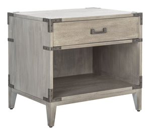 Nisha 1 Drawer Wood Nightstand Light Grey