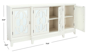 Safavieh Madeleine Mirrored Sideboard White Wood / Mirror SFV8500C