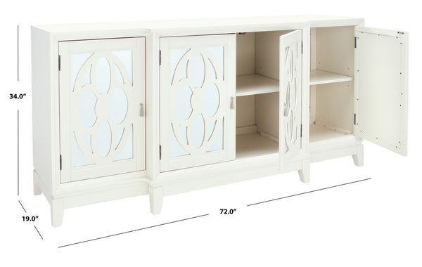 Safavieh Madeleine Mirrored Sideboard White Wood / Mirror SFV8500C