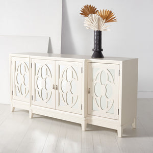 Safavieh Madeleine Mirrored Sideboard White Wood / Mirror SFV8500C