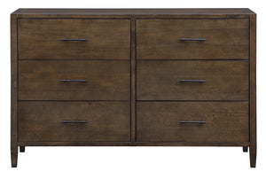 Safavieh Tompkins 6 Drawer Dresser in Dark Walnut SFV8506A