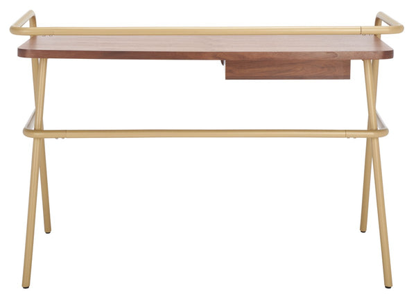 Regis Desk - Contemporary Metal and Walnut Wood Design for a Glamorous Home Office Workspace