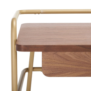 Regis Desk - Contemporary Metal and Walnut Wood Design for a Glamorous Home Office Workspace