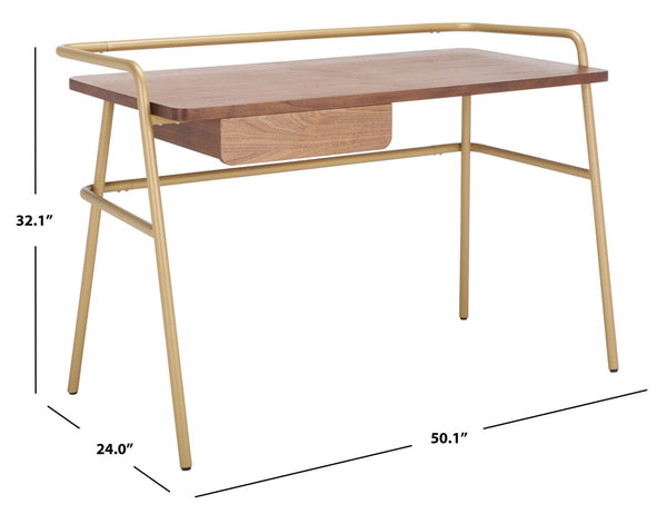 Regis Desk - Contemporary Metal and Walnut Wood Design for a Glamorous Home Office Workspace
