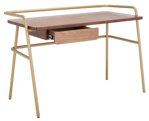 Regis Desk - Contemporary Metal and Walnut Wood Design for a Glamorous Home Office Workspace
