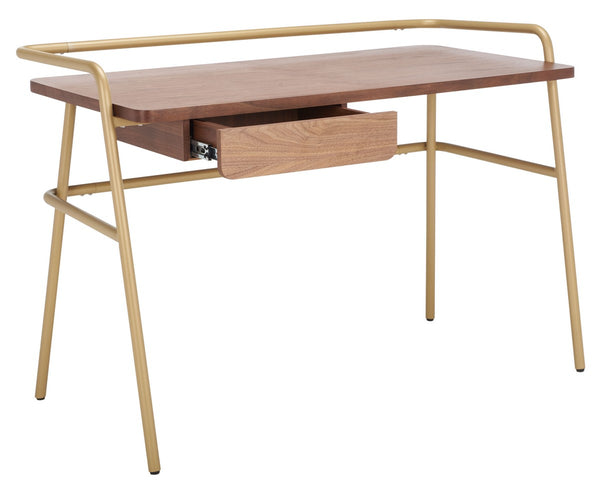 Regis Desk - Contemporary Metal and Walnut Wood Design for a Glamorous Home Office Workspace