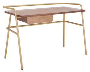 Regis Desk - Contemporary Metal and Walnut Wood Design for a Glamorous Home Office Workspace
