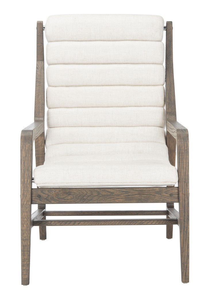 Delaney Channel Tufted Chair - Elegant Comfort with White Oak Frame and Chic Linen Upholstery
