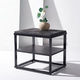 Safavieh Nightstand Charred Black Wood / Metal  SFV9027A