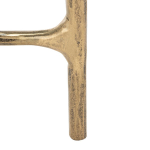 Jessa Rectangle Metal Coffee Table Brass Forged Metal / Tempered Glass SFV9500A