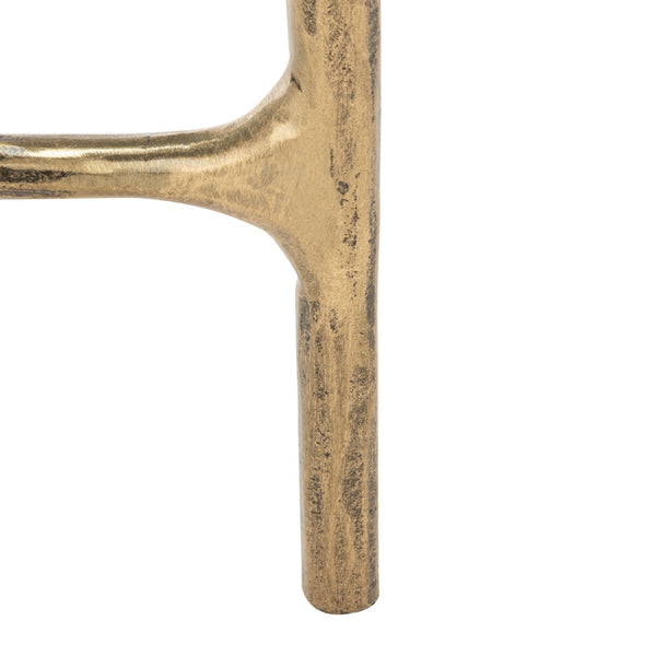 Jessa Rectangle Metal Coffee Table Brass Forged Metal / Tempered Glass SFV9500A