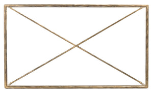 Jessa Rectangle Metal Coffee Table Brass Forged Metal / Tempered Glass SFV9500A