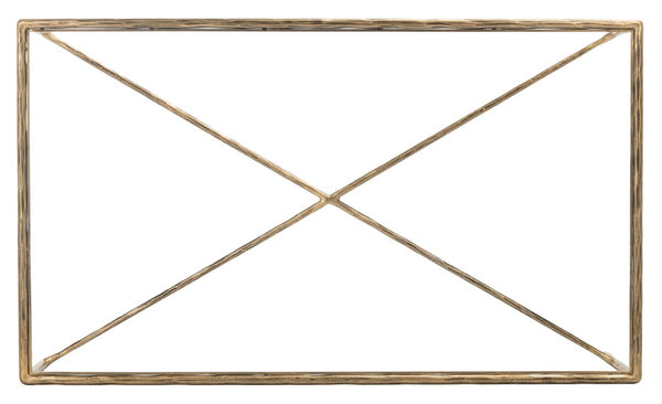 Jessa Rectangle Metal Coffee Table Brass Forged Metal / Tempered Glass SFV9500A