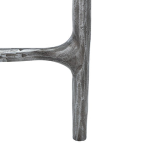 Jessa Rectangle Metal Coffee Table Silver Forged Metal / Tempered Glass SFV9500B