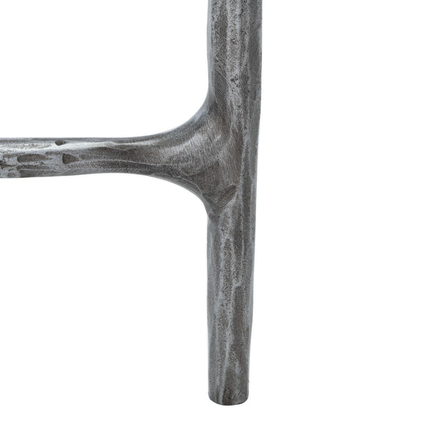 Jessa Rectangle Metal Coffee Table Silver Forged Metal / Tempered Glass SFV9500B