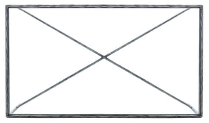 Jessa Rectangle Metal Coffee Table Silver Forged Metal / Tempered Glass SFV9500B