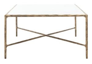 Jessa Rectangle Metal Coffee Table Brass / White Forged Metal / White Marble SFV9500C