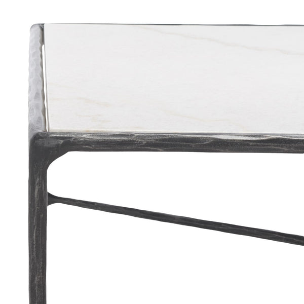 Safavieh Jessa Rectangle Metal Coffee Table Black / White Forged Metal / White Marble / Mdf SFV9500D