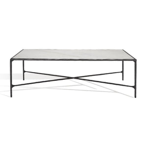 Safavieh Jessa Rectangle Metal Coffee Table Black / White Forged Metal / White Marble / Mdf SFV9500D