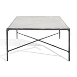 Safavieh Jessa Rectangle Metal Coffee Table Black / White Forged Metal / White Marble / Mdf SFV9500D
