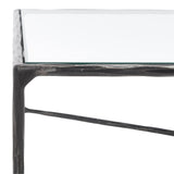 Safavieh Jessa Rectangle Metal Coffee Table Black Forged Metal / Tempered Glass SFV9500E