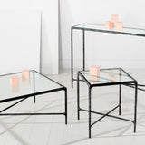 Safavieh Jessa Rectangle Metal Coffee Table Black Forged Metal / Tempered Glass SFV9500E