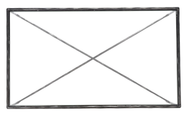 Safavieh Jessa Rectangle Metal Coffee Table Black Forged Metal / Tempered Glass SFV9500E