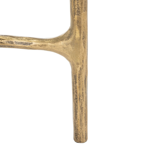 Jessa Round Metal Coffee Table Brass Forged Metal / Tempered Glass SFV9501A