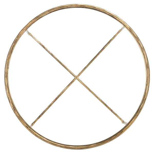 Jessa Round Metal Coffee Table Brass Forged Metal / Tempered Glass SFV9501A