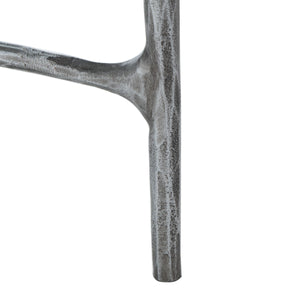 Jessa Round Metal Coffee Table Silver Forged Metal / Tempered Glass SFV9501B