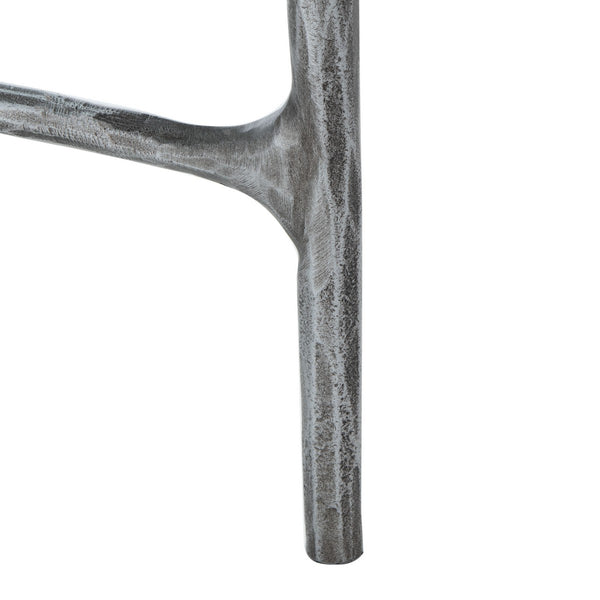 Jessa Round Metal Coffee Table Silver Forged Metal / Tempered Glass SFV9501B