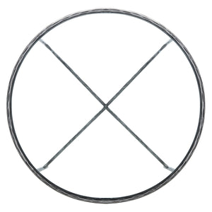 Jessa Round Metal Coffee Table Silver Forged Metal / Tempered Glass SFV9501B