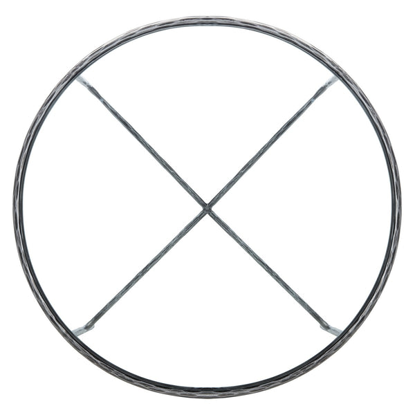 Jessa Round Metal Coffee Table Silver Forged Metal / Tempered Glass SFV9501B