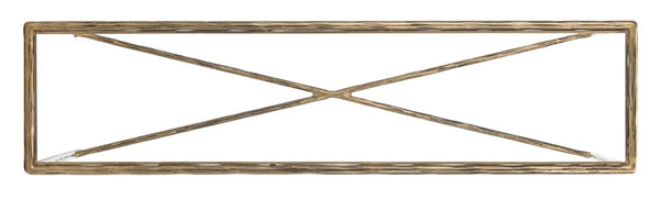 Jessa Forged Metal Rectangle Console Table Brass Forged Metal / Tempered Glass SFV9502A