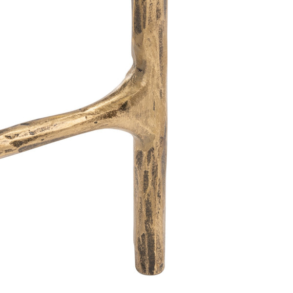 Jessa Forged Metal Rectangle Console Table Brass / White Forged Metal / White Marble SFV9502C