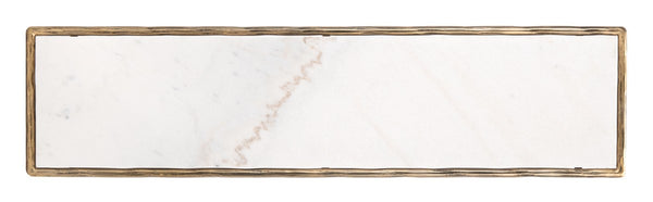 Jessa Forged Metal Rectangle Console Table Brass / White Forged Metal / White Marble SFV9502C