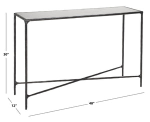 Safavieh Jessa Forged Metal Rectangle Console Table Black / White Forged Metal / White Marble / Mdf SFV9502D