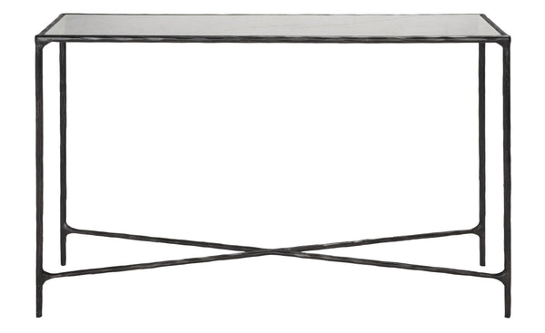 Safavieh Jessa Forged Metal Rectangle Console Table Black / White Forged Metal / White Marble / Mdf SFV9502D