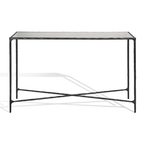 Safavieh Jessa Forged Metal Rectangle Console Table Black / White Forged Metal / White Marble / Mdf SFV9502D