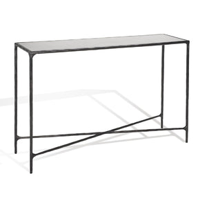 Safavieh Jessa Forged Metal Rectangle Console Table Black / White Forged Metal / White Marble / Mdf SFV9502D
