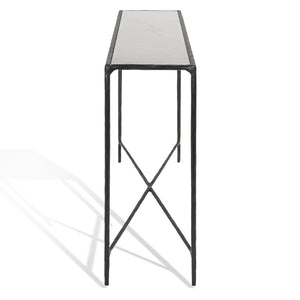 Safavieh Jessa Forged Metal Rectangle Console Table Black / White Forged Metal / White Marble / Mdf SFV9502D